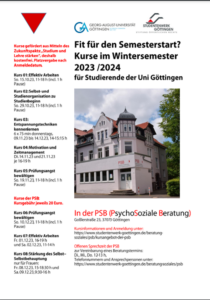 Read more about the article Kurse für Studierende in der psychosozialen Beratungsstelle