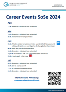 Mehr über den Artikel erfahren Veranstaltungsübersicht des Career Service für das SoSe 2024