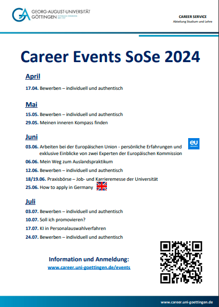 Read more about the article Veranstaltungsübersicht des Career Service für das SoSe 2024