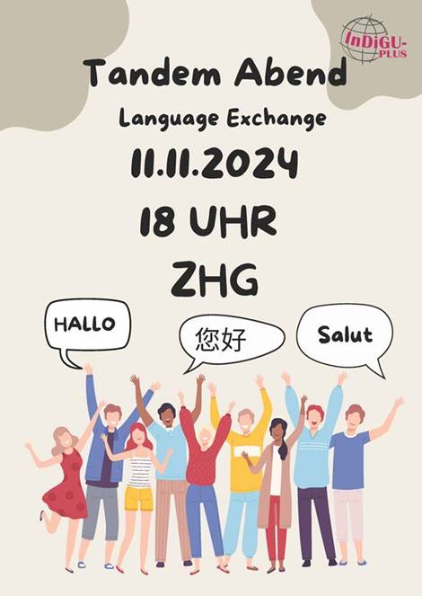 Read more about the article Language Tandem Evening 11. November 18.00 ZHG Foyer