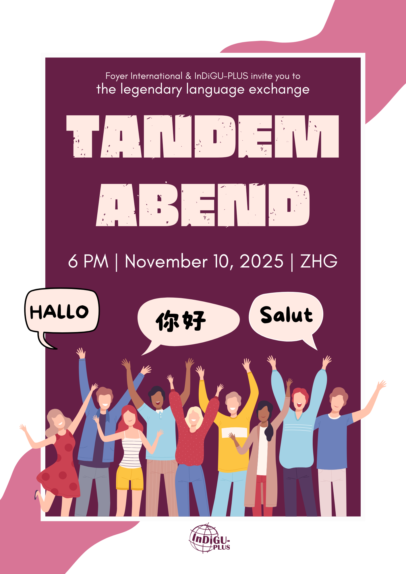 Mehr über den Artikel erfahren Language Tandem Evening 10. November 18 Uhr ZHG Foyer