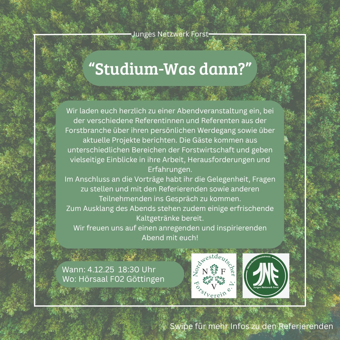 Mehr über den Artikel erfahren Veranstaltung: Studium – was dann? Junges Netzwerk Forst