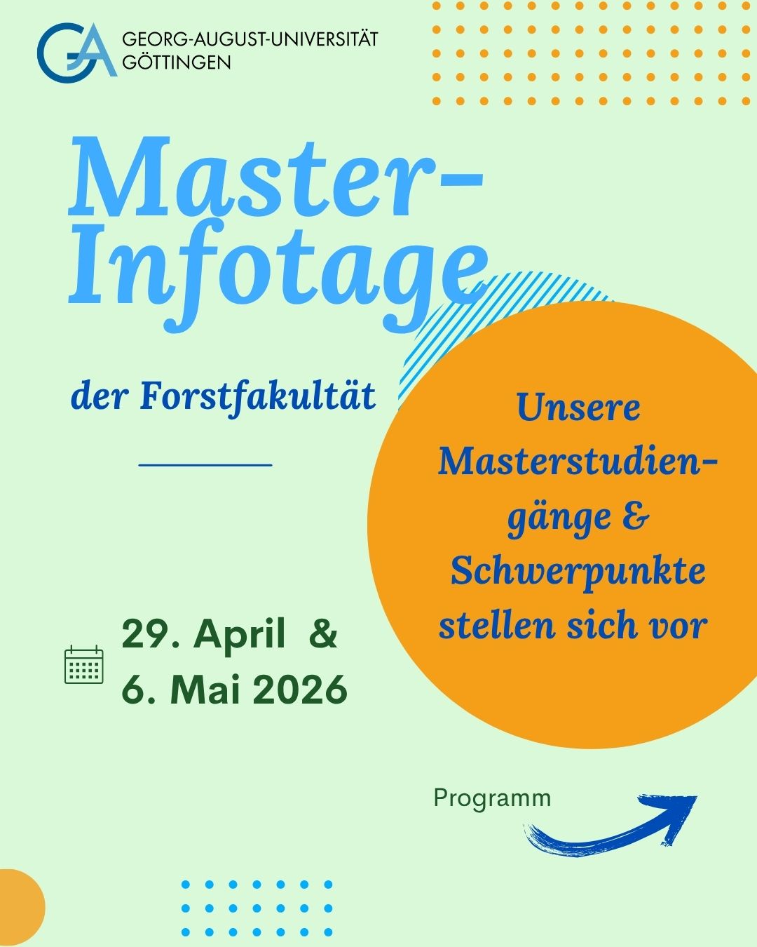 Mehr über den Artikel erfahren Master-Infotage der Fakultät für Forstwissenschaften und Waldökologie am 29. April und 6. Mai 2026 – Master’s Info Days of the Faculty of Forest Sciences and Forest Ecology on 29 April and 6 May 2026